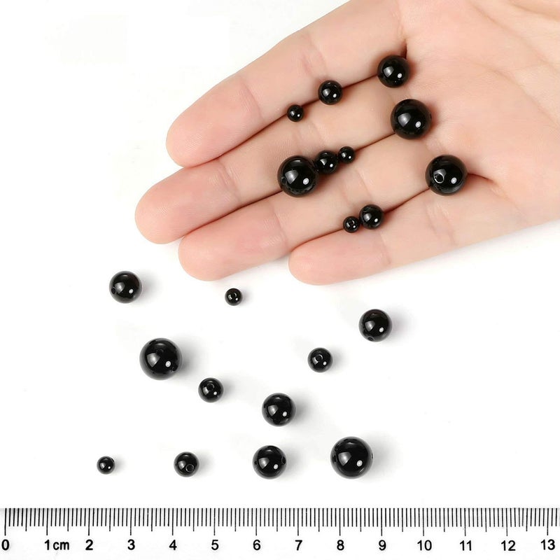 LIFAVOVY 8mm Natural Black Onyx Beads Round Agate Gemstone Loose Beads for Jewelry Making (45-48pcs/strand) - Image 5